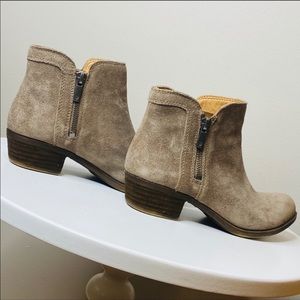 Lucky Brand Breah Leather Suede Brown Booties Sz 6
